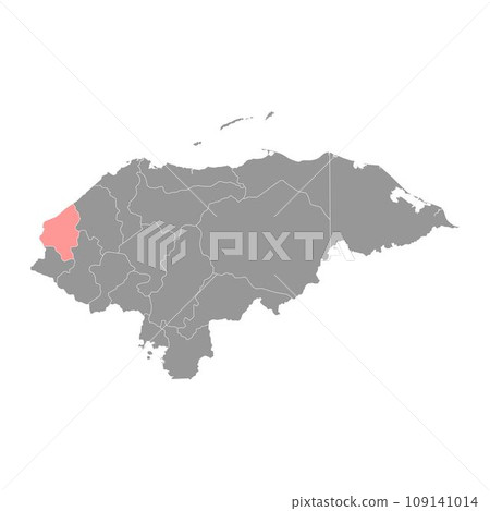 Copan department map, administrative division of Honduras. Vector illustration. Copan department map, administrative division of Honduras. Vector illustration. 109141014