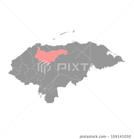 Yoro department map, administrative division of Honduras. Vector illustration. Yoro department map, administrative division of Honduras. Vector illustration. 109141030