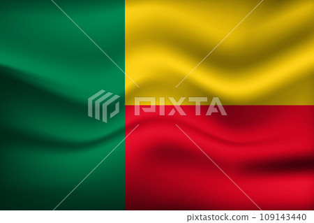 Flag of Benin. National symbol in official colors. Template icon. Abstract vector background 109143440