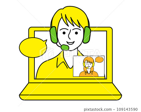 一位女士在網上學習英語會話課程 一位女士在網上學習英語會話課程 109143590