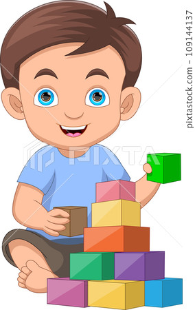 Little boy playing with blocks Little boy playing with blocks 109144137