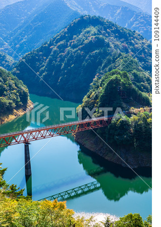 A scenic tour of Oigawa Railway in Shizuoka Prefecture. Spectacular view from Okuoikojo Station Observation Deck A scenic tour of Oigawa Railway in Shizuoka Prefecture. Spectacular view from Okuoikojo Station Observation Deck 109144409