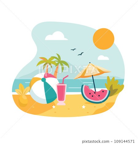 Summer banner background. Vector illustration 109144571