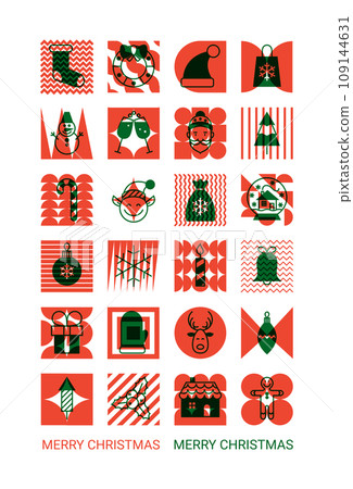 Outline Geometric Christmas Poster Outline Geometric Christmas Poster 109144631