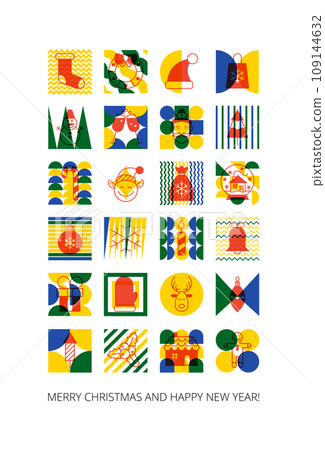 Outline Geometric Christmas Greeting Card Outline Geometric Christmas Greeting Card 109144632