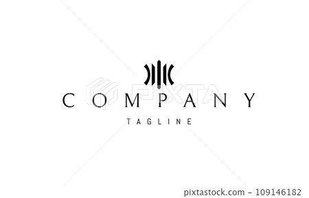 Vector logo with an abstract image of optical lenses. 109146182