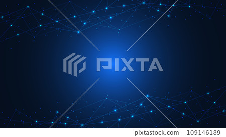 Abstract technology background with connecting the dots and lines. Global network connection, internet technology and digital communication concept. 109146189