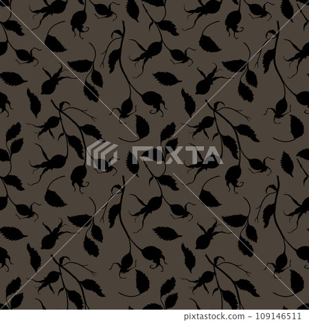 Watercolor autumn seamless pattern rose hip. Seamless botanical pattern painted in watercolor digitally processed. Floral wild illustration for design, fabric, background., paper, etc. Watercolor autumn seamless pattern rose hip. Seamless botanical pattern painted in watercolor digitally processed. Floral wild illustration for design, fabric, background., paper, etc. 109146511