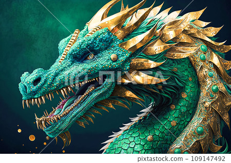 Symbol of Chinese New Year 2024 Majestic green dragon. Traditional Asian zodiac sign according to Eastern lunar calendar Symbol of Chinese New Year 2024 Majestic green dragon. Traditional Asian zodiac sign according to Eastern lunar calendar 109147492