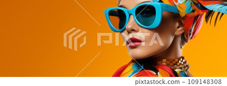 Young girls in beautiful fashionable clothes 109148308
