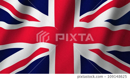 United Kingdom flag waving in the wind. Flag of United Kingdom images 109148625