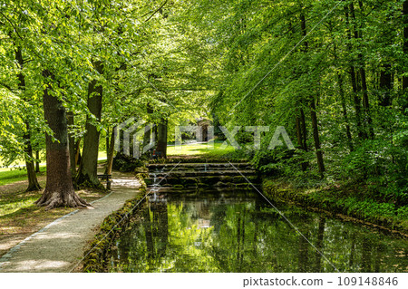 The beautiful park of the Historical Hermitage at Bayreuth, Bavaria, Germany 109148846