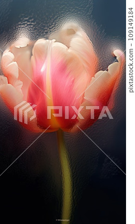 Background of blooming flowers in front of glass with water drops Stock Photo Background of blooming flowers in front of glass with water drops Stock Photo 109149184