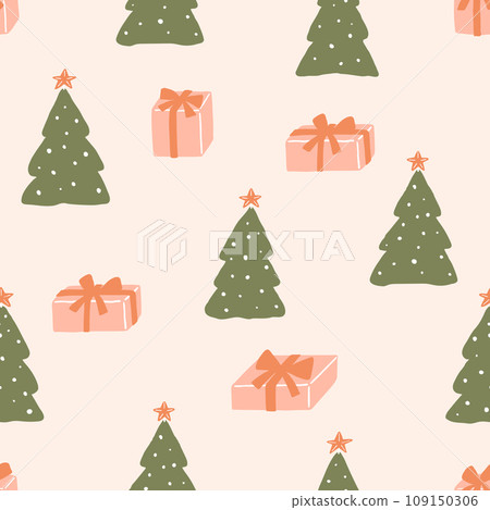 Seamless pattern with Christmas trees and presents Seamless pattern with Christmas trees and presents 109150306