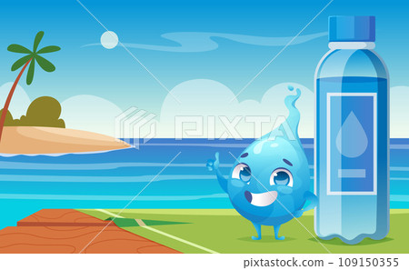 Water drops characters. Funny emoticons from liquid drops in action poses exact vector templates 109150355