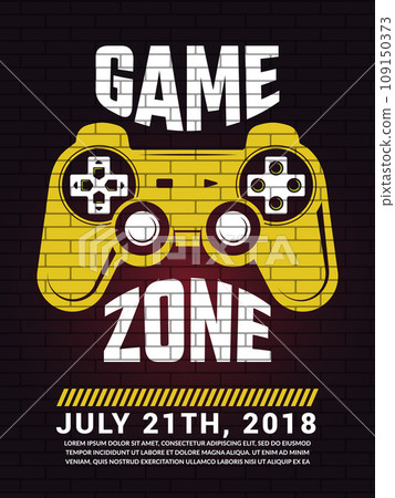 Gamezone poster. placard invitation on cyber sport competition. Vector template Gamezone poster. placard invitation on cyber sport competition. Vector template 109150373