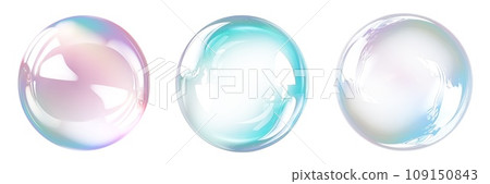 Set of soap bubbles isolated on a transparent background close-up. Flying soap bubbles in PNG format. Attributes of fun. Set of soap bubbles isolated on a transparent background close-up. Flying soap bubbles in PNG format. Attributes of fun. 109150843