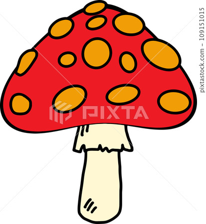 The Mushroom drawing free hand image for food concept. 109151015
