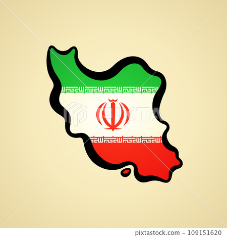 Iran - Map colored with flag Iran - Map colored with flag 109151620