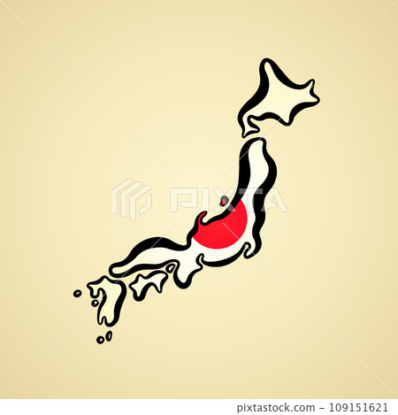 Japan - Map colored with flag Japan - Map colored with flag 109151621