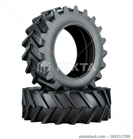 Tractor tires, 3D rendering 109151709