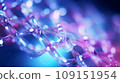 Macro shot of DNA molecule. Scientific image of cell structure. Colorful detailed view of living matter. Ordered atomic composition of molecule. Biology, physics or chemistry abstract background. 109151954
