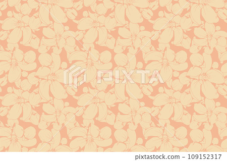 Floral pattern seamless vector background. Foliage and flower wallpaper design of nature. 109152317