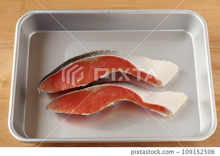 salmon fillet in a vat salmon fillet in a vat 109152506