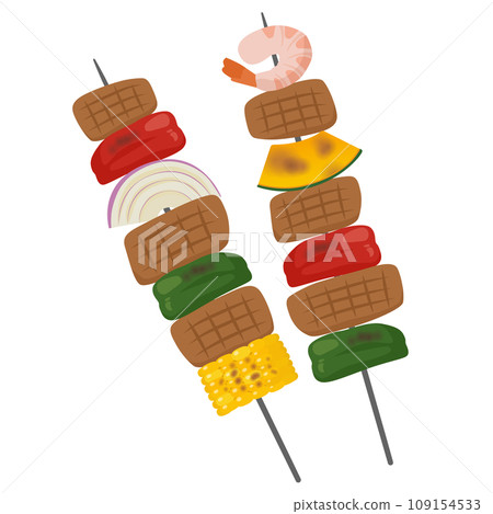 燒烤串插畫 109154533