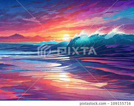 Sea and waves at sunrise Sea and waves at sunrise 109155716
