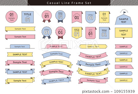 包含粗線/範例文字的簡單框架集 包含粗線/範例文字的簡單框架集 109155939