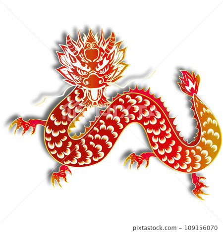Traditional Chinese New Year Year of the Dragon paper cutting 109156070