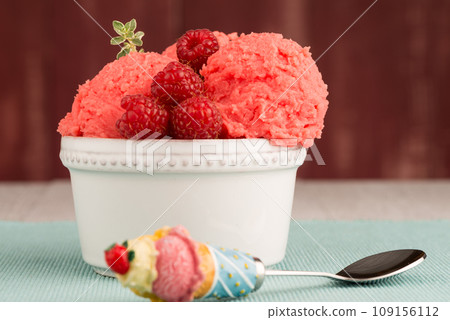 Red fruits ice cream 109156112