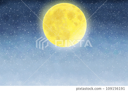 雪夜神秘滿月背景素材-冬季圖像 雪夜神秘滿月背景素材-冬季圖像 109156191