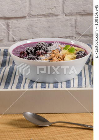 Blueberry smoothie bowl Blueberry smoothie bowl 109156949