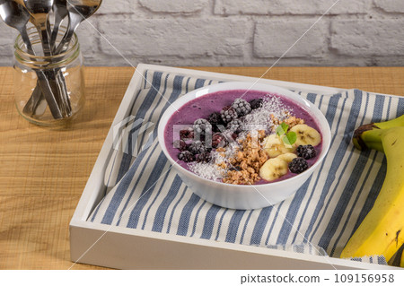 Blueberry smoothie bowl Blueberry smoothie bowl 109156958