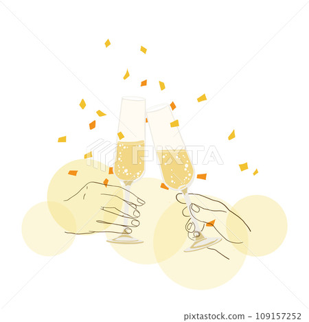 Shining champagne toast illustration celebrating the new year 109157252