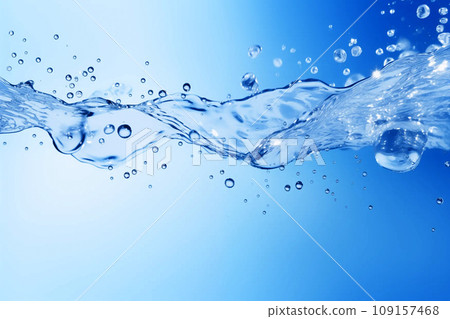 Water splashes on the surface of the water and bubbles in the water 109157468