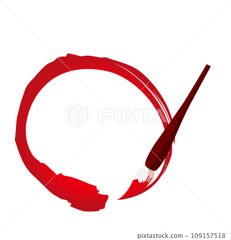Vector illustration material of red ink circle and brush Vector illustration material of red ink circle and brush 109157518