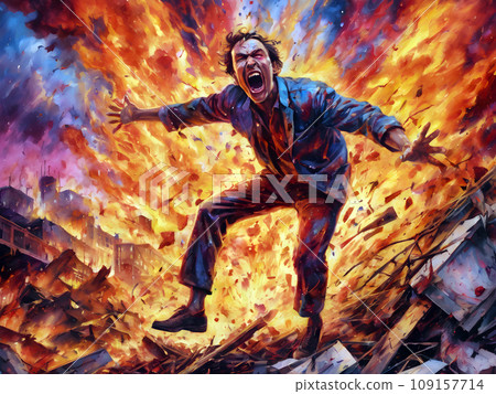 A man has experienced flames, an accident, a tragedy, and intense pain. 109157714