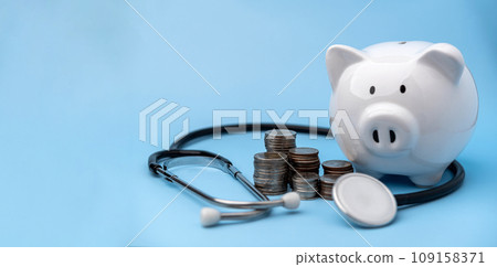 Financial Health Management Growth and Savings Concept with Piggy Bank and Money. Piggy Bank and Health Insurance Solutions and Medical Examination. Business investment assurance emergency medical. Financial Health Management Growth and Savings Concept with Piggy Bank and Money. Piggy Bank and Health Insurance Solutions and Medical Examination. Business investment assurance emergency medical. 109158371