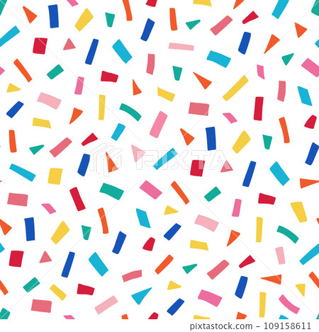 Party, carnival texture background. Birthday party, carnival confetti texture, seamless pattern. Sweet candy, disco wrapping seamless background wallpaper. Vector 109158611