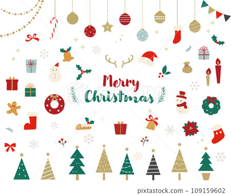 Cute Christmas illustration material set Cute Christmas illustration material set 109159602