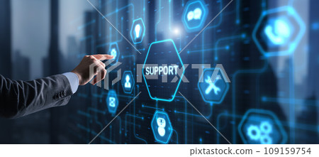 Technical Support Business Technology Internet Concept. Icon on virtual screen 109159754