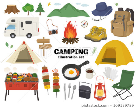 Camping illustration set 109159789