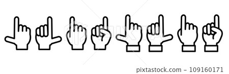 Fingering/pointer icon set 109160171