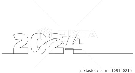continuous line drawing 2024 number design logo minimalism continuous line drawing 2024 number design logo minimalism 109160216
