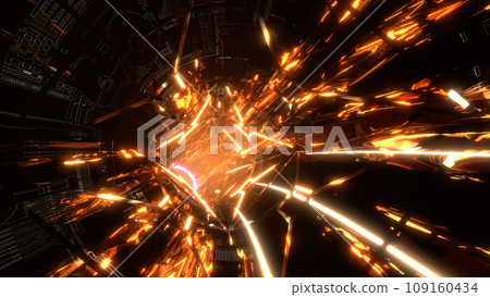 VJ Tunnel Warp Cyber Torus Rotating Orange [Alternative Ver.] 109160434