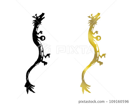 black dragon and golden dragon 109160596
