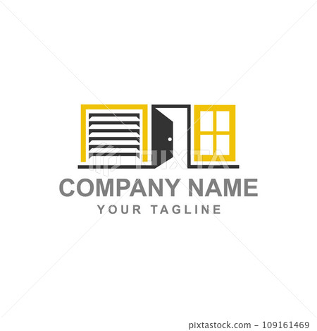 windows logo vector, double door vector abstract, icon of door 109161469